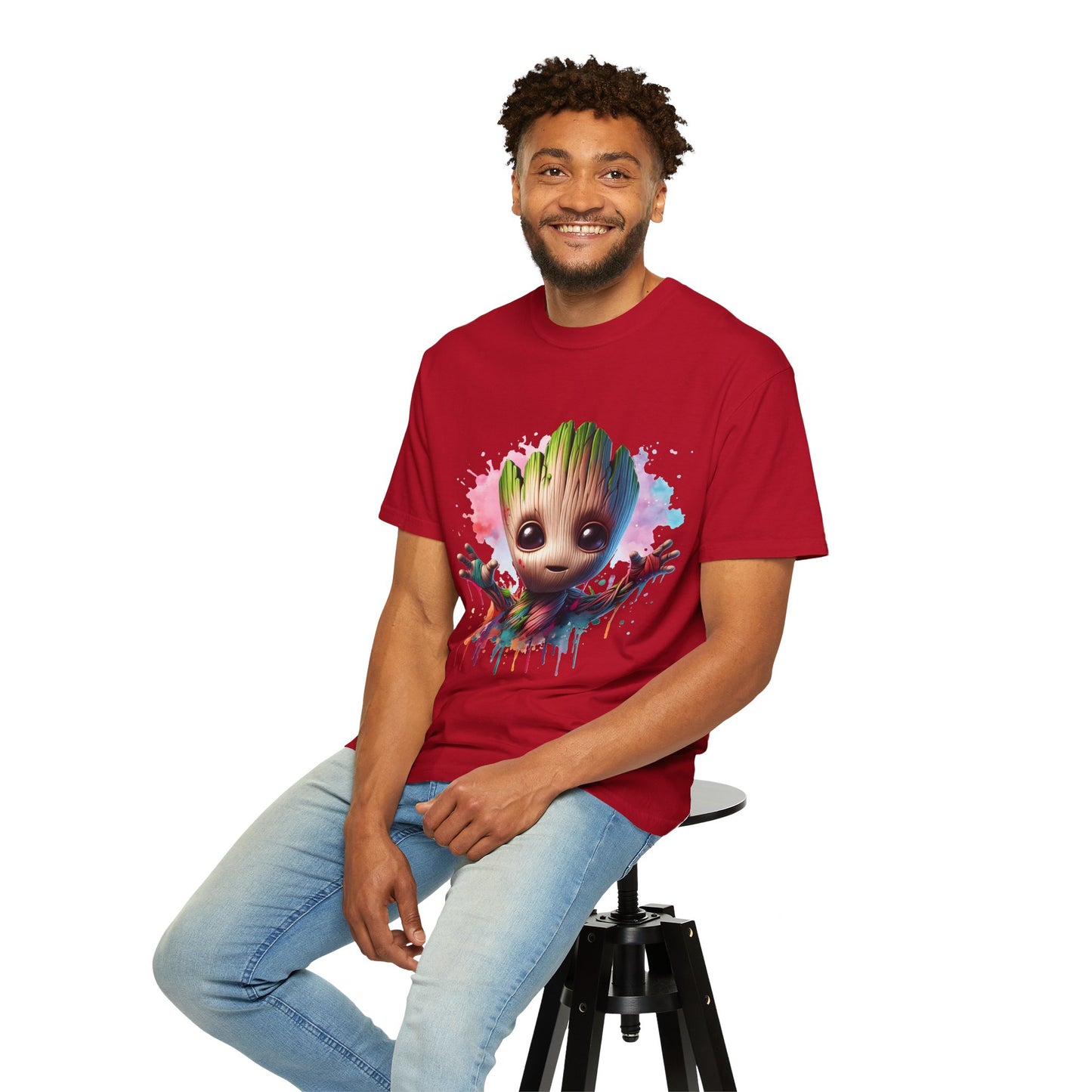 Colorful Baby Groot Inspired Unisex T-Shirt - Cute Graphic Tee, Gift for Fans, Summer Style, Casual Wear, Kids & Adults