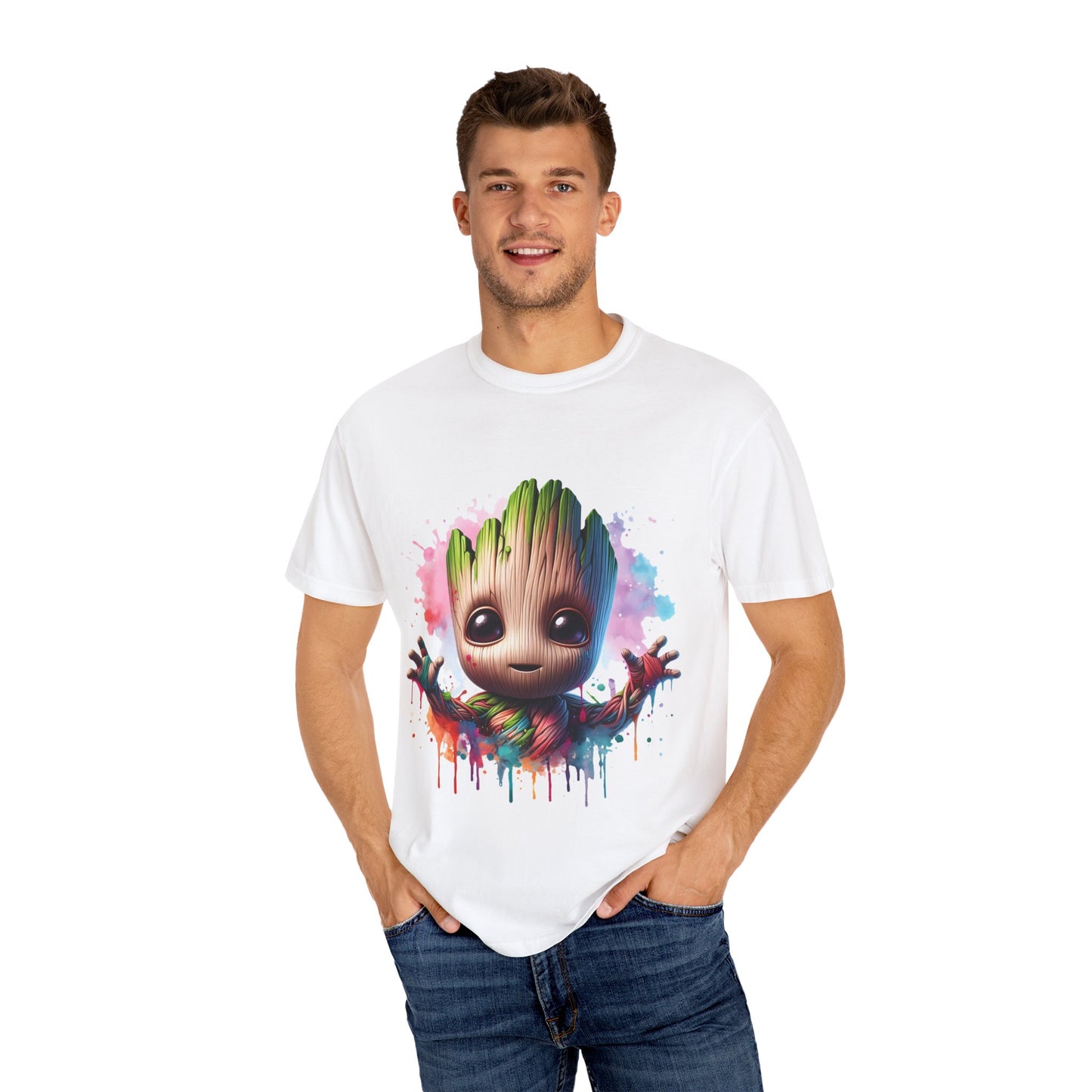 Colorful Baby Groot Inspired Unisex T-Shirt - Cute Graphic Tee, Gift for Fans, Summer Style, Casual Wear, Kids & Adults