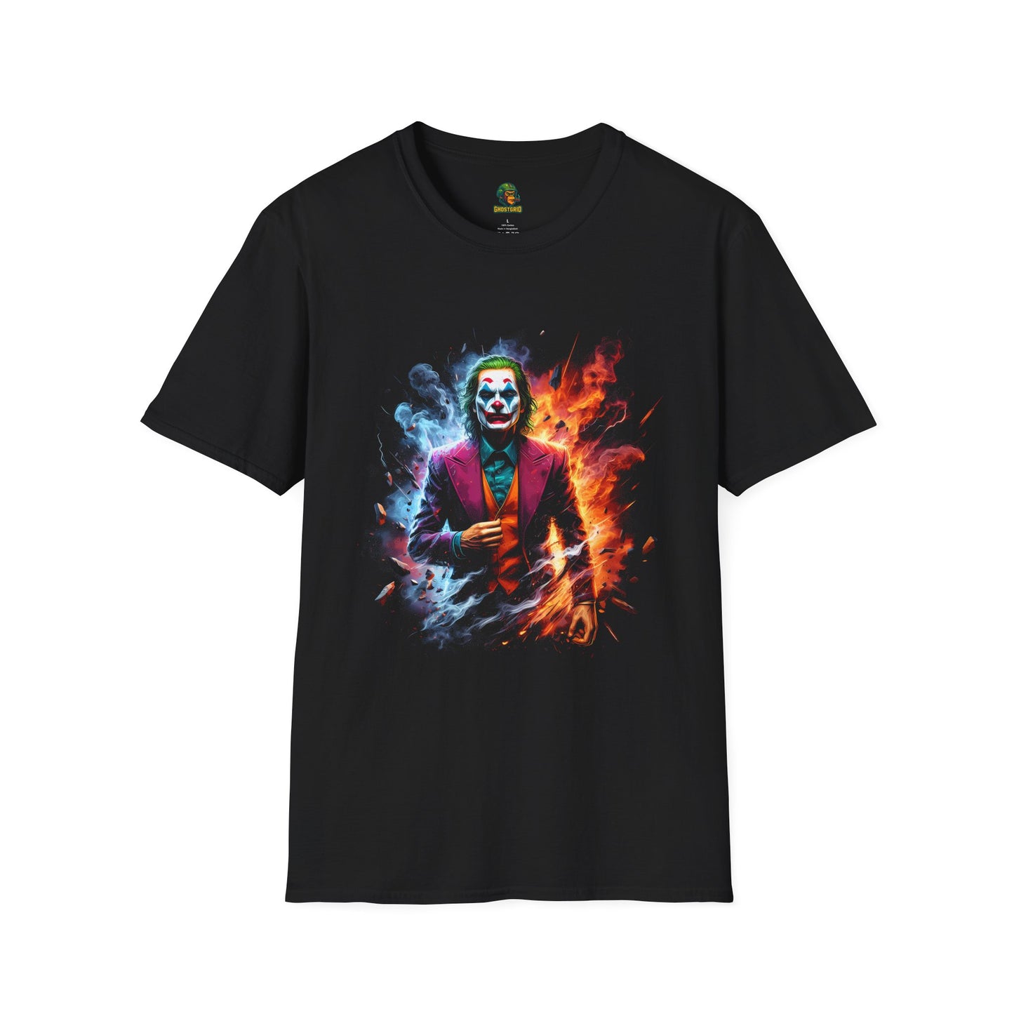 GhostGrid Apparel Artistic Joker #2 Inspired Unisex Softstyle T-Shirt, Graphic Tee, Casual Wear, Gifts for Fans, Movie Merch, Unique Art Apparel