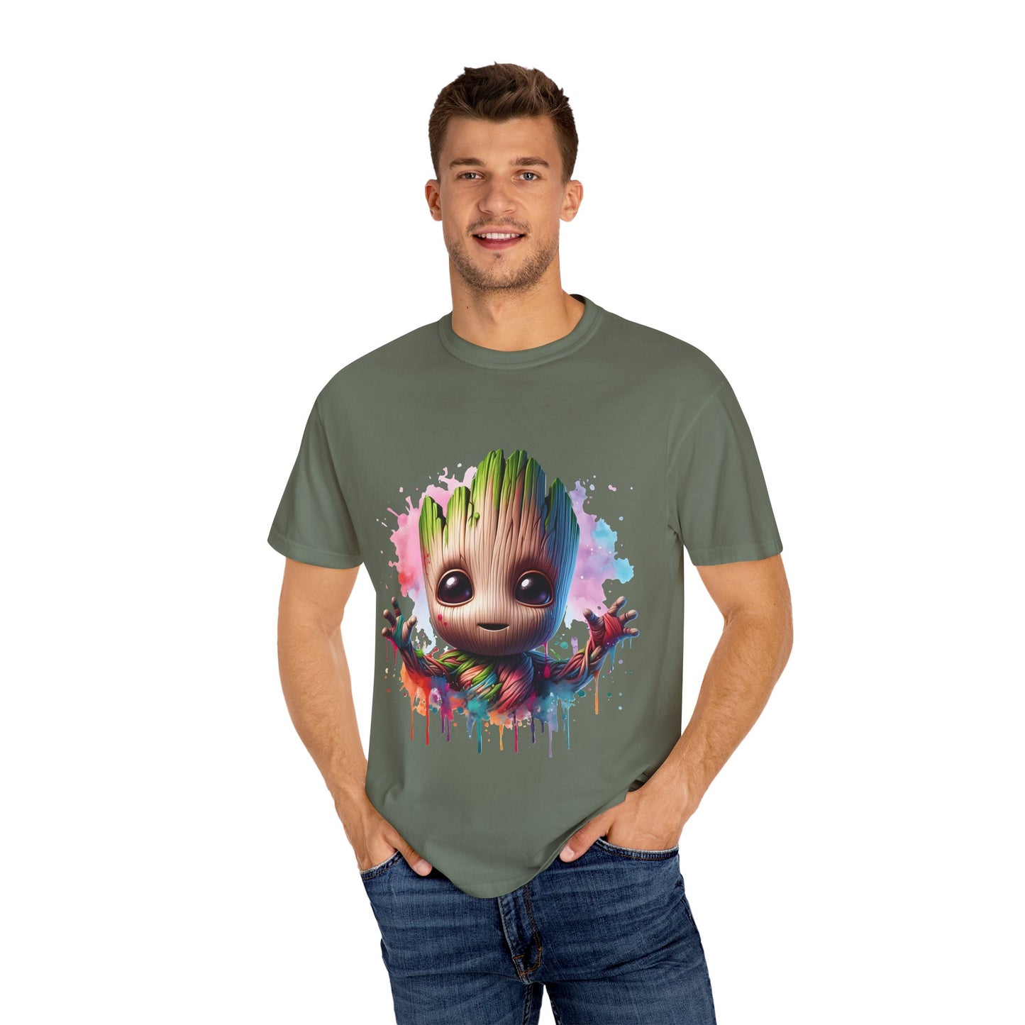 Colorful Baby Groot Inspired Unisex T-Shirt - Cute Graphic Tee, Gift for Fans, Summer Style, Casual Wear, Kids & Adults