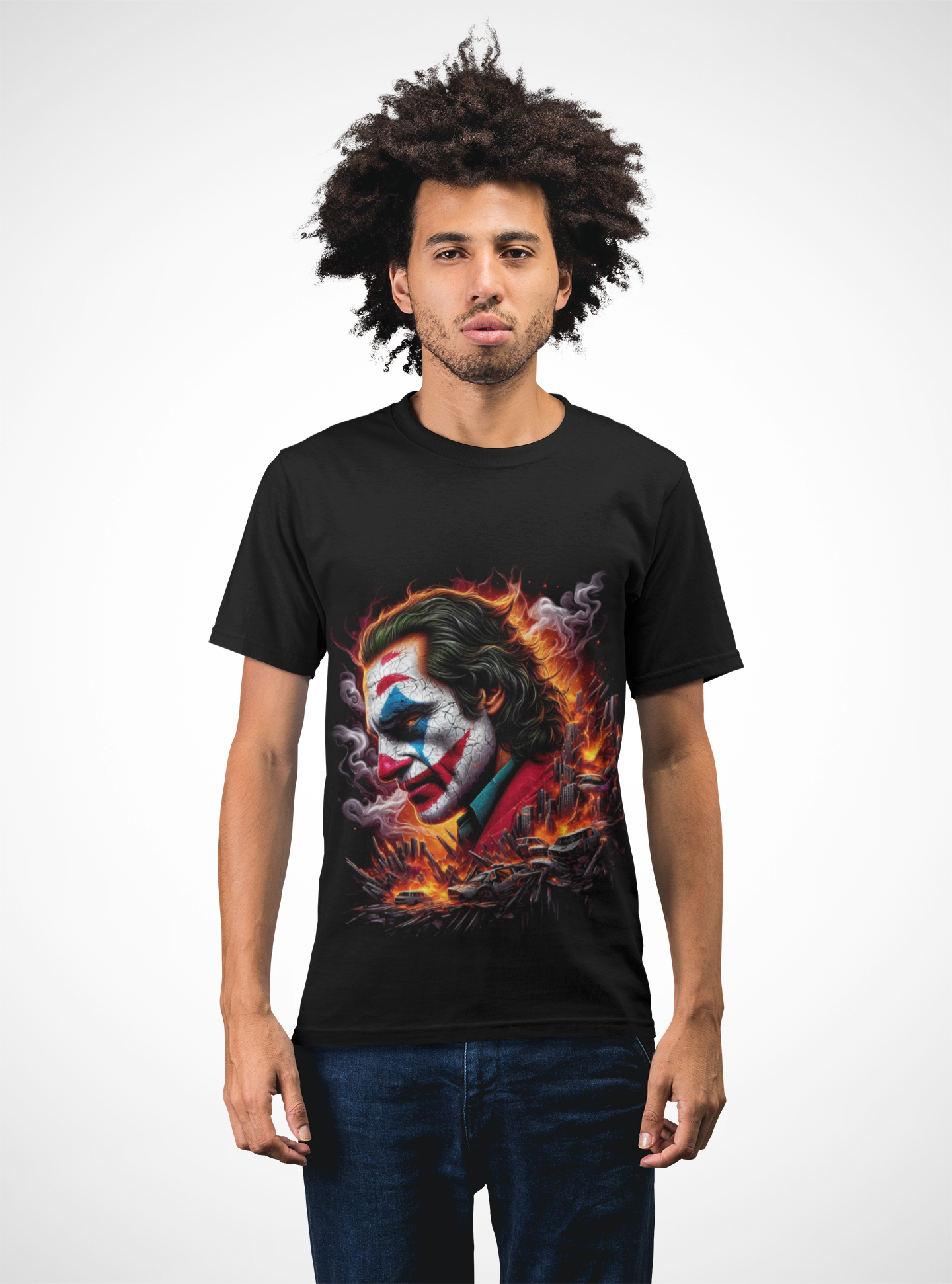 Artistic Joker Inspired Unisex Softstyle T-Shirt, Graphic Tee, Casual Wear, Gifts for Fans, Movie Merch, Unique Art Apparel