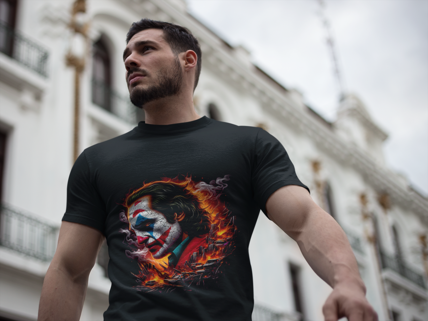 Artistic Joker Inspired Unisex Softstyle T-Shirt, Graphic Tee, Casual Wear, Gifts for Fans, Movie Merch, Unique Art Apparel