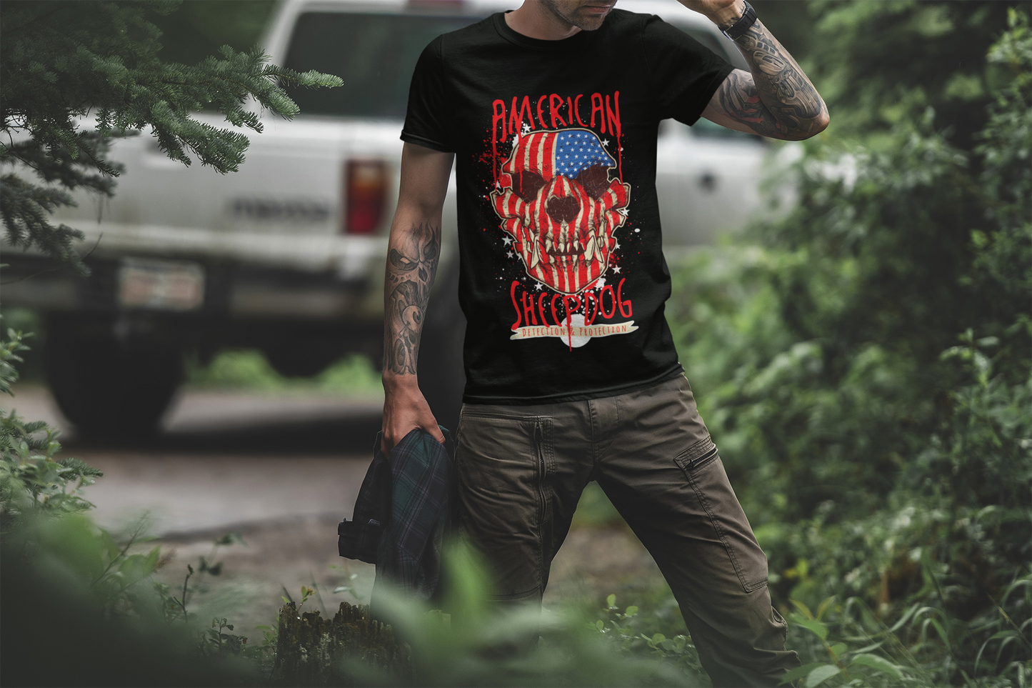 Skull American Sheepdog Tee, Unisex T-Shirt, Graphic Tee, Summer Fashion, Americana Style