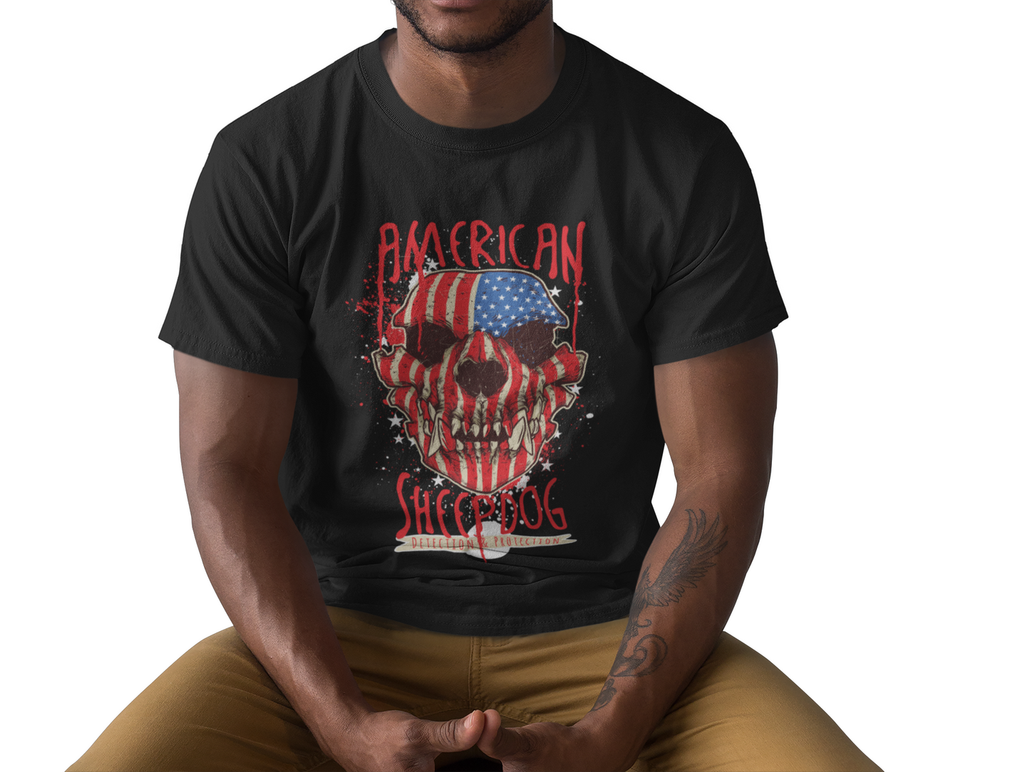 Skull American Sheepdog Tee, Unisex T-Shirt, Graphic Tee, Summer Fashion, Americana Style