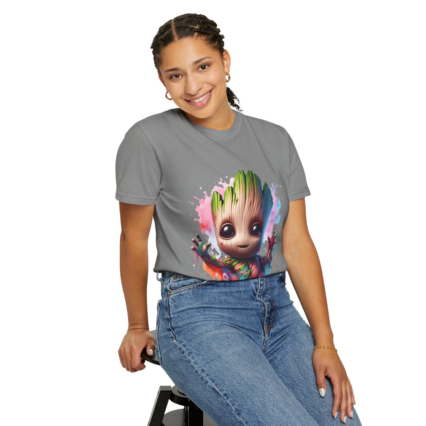 Colorful Baby Groot Inspired Unisex T-Shirt - Cute Graphic Tee, Gift for Fans, Summer Style, Casual Wear, Kids & Adults