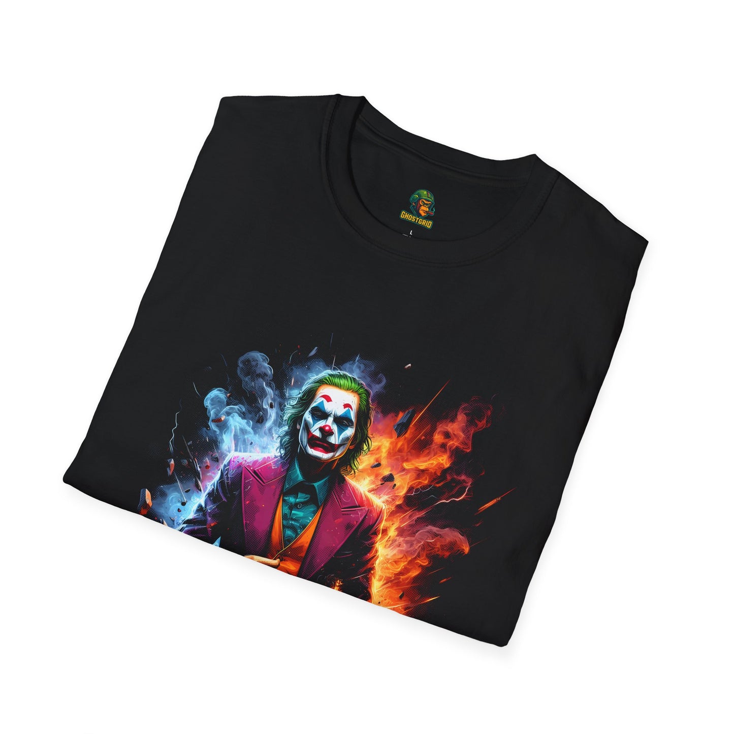 GhostGrid Apparel Artistic Joker #2 Inspired Unisex Softstyle T-Shirt, Graphic Tee, Casual Wear, Gifts for Fans, Movie Merch, Unique Art Apparel