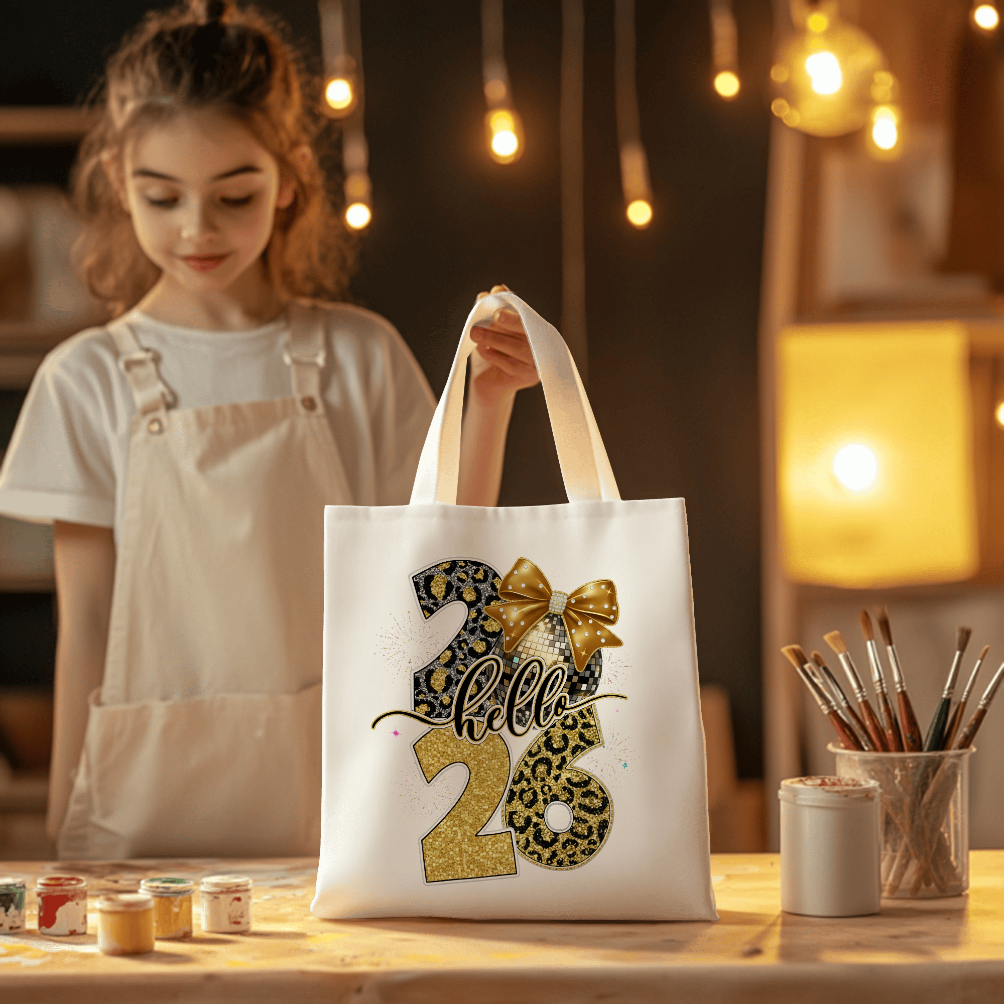 Hello 2026 — Happy New Year Fireworks Premium DTF Heat Transfer (Film Only)