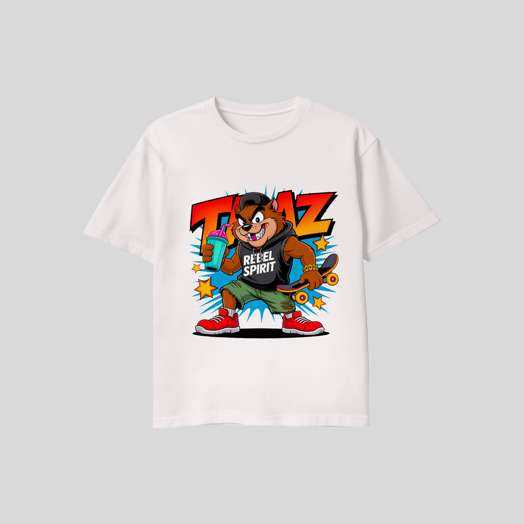Rebel Spirit Bear — Cartoon Drip Streetwear Premium DTF Heat Transfer (Film Only)