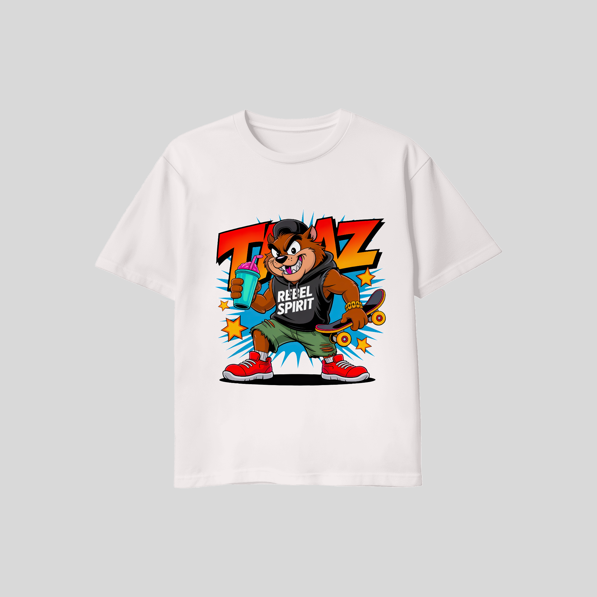 Rebel Spirit Bear — Cartoon Drip Streetwear Premium DTF Heat Transfer (Film Only)