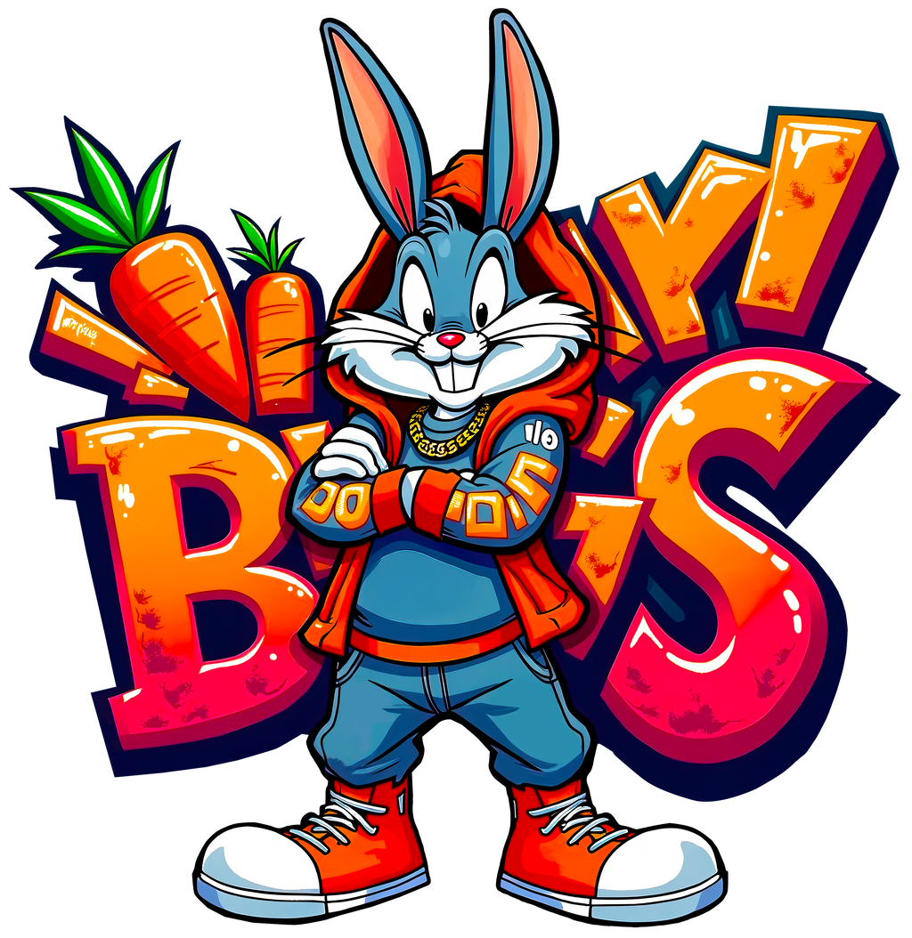 Carrot Boss Bunny — Street Style Premium DTF Heat Transfer (Film Only)